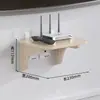 Conjunto de Gabinete de TV de Madeira Maciça Suporte de Parede sem Furos para Decodificador Decoração de Parede para Sala de Estar Quarto Caixa de Armazenamento para Roteador