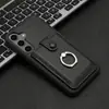 Adecuado para Samsung A55 5g Funda para Teléfono Móvil con Soporte para Tarjetas Extraíble Patrón de Lichi A35 Anillo Anti-Caída Cubierta Protectora para Tarjetas