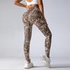 Pantalones ajustados sexis con estampado de leopardo, estilo europeo y americano, de cintura alta, ajustados, para yoga, deportivos, leggings recortados de alta elasticidad.
