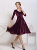 Elegante Moda para Mujer Vestido Nuevo Terciopelo Dorado Manga Siete Puntos Largo Medio Vestido de Vuelo Grande Transfronterizo en stock