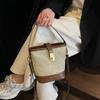 Bolso de Cubo para Mujer Verano 2025 Nuevo Diseño Nicho Moda Casual Retro Bolso para Ir al Trabajo Simple Bandolera