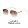 Gafas de Sol sin Marco Degradadas para Mujer, Estilo Coreano de Moda con Montura Grande Adelgazantes para Hombre, Gafas Transfronterizas de Alta Calidad
