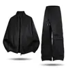 Conjunto de pareja estilo workwear americano: chaqueta y pantalón de trabajo hechos de tela a prueba de viento, resistente a las arrugas, con una textura delicada y uso cómodo