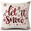 Juego de Fundas de Almohada Transfronterizas para Navidad Europea y Americana, Funda para Cojín de Sofá de Sala de Estar, Funda para Almohada de Cintura con Reno Papá Noel Árbol, Suministro de Fábrica