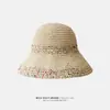 Sombrero de Sol para Jugar en la Playa Verano para Mujer Malla Transpirable Ala Ancha Sombrilla Sombrero de Paja Dulce Japonés Versátil Sombrero de Playa