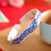 Pulseira Combinada de Prata 9999 Esmalte Método Antigo Xiangyun Ruyi Simples para Mulheres Versátil Aberta
