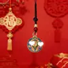 Llavero Colgante Giratorio con Carácter de Fortuna Estilo Étnico Chino de Aleación para Hombres y Mujeres, Decoración de Accesorio Metálico Regalo Colgante