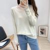Otoño/Invierno 2025 Nuevo Suéter Básico Adelgazante de Punto con Cuello en V Multicolor para Mujer, Camiseta Base de Manga Larga