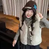 Nueva colección otoño/invierno 2026: Conjunto de dos piezas estilo retro japonés y artístico: chaleco grueso de borrego y camiseta de rayas