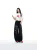 Jeans acampanados con estampado de estrellas retro americano para mujer, nueva colección primavera/otoño 2026, de cintura alta, corte holgado, transpirables, pantalones de pierna ancha