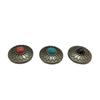 Fábrica en stock hebilla de tela patrón estilo chino hebilla turquesa hebilla de crisantemo turquesa bronce vintage plata antigua