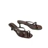 Nuevas Sandalias de Tacón de Aguja Cuadradas y de Tira en T Negras 2026, Sandalias de Tacón Gatito sin Cierre para Mujer para Exportación