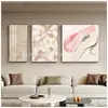 Fondo de Pared de Sofá de Sala de Estar Pintura Decorativa de Tres Piezas Estilo Moderno Simple Crema Mural Abstracto Fresco Simple Elegante Pintura de Pared