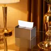 [Venda Direta de Fábrica] Caixa de Tecido e Armazenamento de Aço Inoxidável Cor Ouro Rosa para Uso em Múltiplos Cenários em Quartos de Hotel e Pousadas