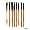Brochas de Sombra para Ojos de Pelo Animal, Juego de 8 Piezas de Brochas Finas de Pelo de Poni para Maquillaje de Ojos, Brochas para Difuminar y para Debajo de los Ojos, Herramientas de Belleza
