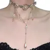 Colar de Santa "Atena" com Pingentes de Pérola Falsa, Estilo Hot Girl, Gargantilha Dourada Vintage