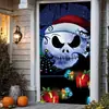 Cubierta de puerta de Halloween con pegatina de fantasma femenino aterrador, Cortina de puerta de Jack Skellington, Cubierta de puerta de fantasma femenino blanco de Halloween de Amazon