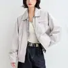 Chaqueta de solapa a cuadros de doble cara para mujer, primavera y otoño, estilo callejero fresco, unisex, Harajuku, estilo Hong Kong, chaqueta holgada para hombre, moderna