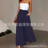 Calça Casual Wide-Leg Fresca de Novo Estilo Primavera/Verão Transfronteiriça Europeia e Americana para Mulheres com Cintura Elástica e Calça Saia de Cintura Alta 2026