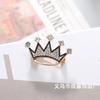 Broche Japonés Nuevo Creativo de Corona Pequeña Borde Negro Diamante Lujo Ligero Accesorios para Corsage de Traje Pin Antiluz