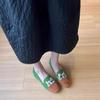 Mocasines sin cordones estilo nacional vintage con bordado chino, zapatos planos para mujer
