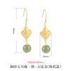 Pendientes de oro antiguo, plata de ley s925, pendientes de jade hetiano, pendientes de estilo étnico, elegantes nuevos pendientes de calcedonia verde de moda para mujer.