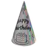 Tocado de película de aluminio transfronterizo sombrero de cumpleaños color sólido niños adulto papel decorativo láser brillante color papel facial brillante