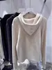 Suéter de Lã Estilo Coreano Nicho Chique com Capuz Base de Lã Camisa Feminina Outono Inverno Elegante Versátil Meio Zíper Top Tendência