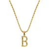 Nuevo Collar de Acero Inoxidable y Bambú de Amazon Cadena Clavicular Retorcida Primera Letra del Apellido Collar de Pareja