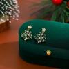 Pendientes de árbol de Navidad con estrellas de diamantes navideños de Europa y Estados Unidos, pequeños y exquisitos pendientes de temperamento de diseño fresco transfronterizo