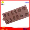 Más de 12 incluso 6 grupos de serie navideña molde de silicona para chocolate forma de árbol caja de regalo cabeza de Santa Claus molde para hielo