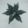 Flor Popular de Natal Transfronteiriça com Cabeças de Flor e Galhos com Pó Dourado, Decorações de Árvore de Natal, Flores Artificiais de Natal