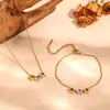 Collar Pulsera de Acero de Titanio Corazón Estrella Transfronterizo, Pulsera de Acero Inoxidable de Lujo Ligero Moda Corazón Estrella Tricolor para Mujer