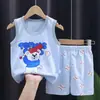 Terno Colete Infantil Verão Algodão Puro Meninos Novo Meninas Shorts Roupas Estilo Coreano Roupa de Bebê Roupa Infantil Atacado