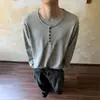 Estilo Old Money Falso Dos Piezas Suéter de Manga Larga para Hombre Estilo Otoño Commute Cómodo Cuello Henley Versátil Capa Base