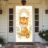 Temu Amazon Shein Fornecimento Exclusivo Transfronteiriço de Capa Decorativa de Porta de Quarto Elástica de Peça Única, Capa de Porta com Tema de Animal Fácil de Instalar
