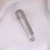 Aperto na cintura pin aperto na cintura artefato broche de pérola artificial strass fivela anti-exposição pino reto pino curvo pino atacado