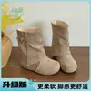 Botas Martin femininas com aumento de altura interna, novo estilo de verão 2026, botinhas estilo Birkenstock retrô, adequadas para mulheres baixinhas, com design de perna empilhada