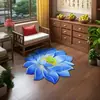 Alfombra de Dormitorio con Forma Especial de Loto Estéreo 3D Felpudo de Baño Terciopelo de Cristal Alfombrilla Absorbente Antideslizante para Lavabo de Baño