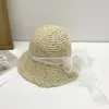Chapéu de Palha com Renda Pérola Estilo Francês Feminino Verão Macio Menina Protetor Solar Praia Chapéu Protetor Solar Dobrável Tecido à Mão