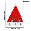 Chapéu de chifre para decoração de Natal transfronteiriça, adereço para fotos de festa de Natal, chapéu de veludo vermelho com chifres de lantejoulas