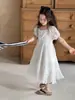 Vestido Largo de Encaje Patchwork Estilo Francés para Niñas Princess Yuyu, Vestido de Playa para Niñas, Vestido Elegante de Gama Alta de Nicho para Verano