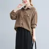 2026 Emagrecimento Escondendo Defeitos Cor Sólida Versátil Tamanho Grande Blusa Simples Temperamento Manga Longa Camisa Solta Feminina