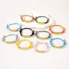 Al por mayor al contado transfronterizo Pulsera de doble cordón de ajuste Pulsera de cuerda trenzada ajustable de acero inoxidable multicolor con impresión y grabado de color UV