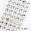Venta al por mayor de Yiwu, hebilla plana redonda superior, decoración para vestido de novia, accesorios hechos a mano, vidrio cosido a mano, taladro plano de doble agujero