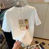 Estilo Único e Não Lotado, Caimento Regular nos Ombros, Algodão Puro, Camiseta de Manga Curta Escovada para Mulheres, Nova Moda 2026 Versátil Estilosa para o Verão