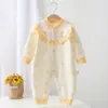 Roupas para Bebês e Crianças Anyang, Macacão 100% Algodão, Gola Pequena de Renda Floral, Roupa para Exterior, Roupas de Princesa para Bebês Meninos e Meninas