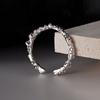 J1264 Estilo Coreano Pequeño Versátil Anillo de Grano Texturizado de Plata de Ley S925 para Mujer estilo ins Frío Abierto Anillo Fino para Dedo