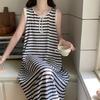 En Stock Código Secreto de Tiktok Vestido de Noche de Tirantes Finos y Manga Corta para Mujer, Rayas Burbuja Blanco y Negro, Fuente de Tienda en Línea, Envío Directo de Una Pieza, Envío Gratis