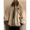 Chaqueta retro de estilo americano para hombre, otoño, diseño de nicho, combinación de colores, marca de moda, chaqueta informal holgada de calle para pareja